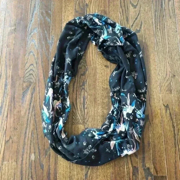 American Eagle Vintage Infinity Scarf w/ Peacock Design - Picture 8 of 10